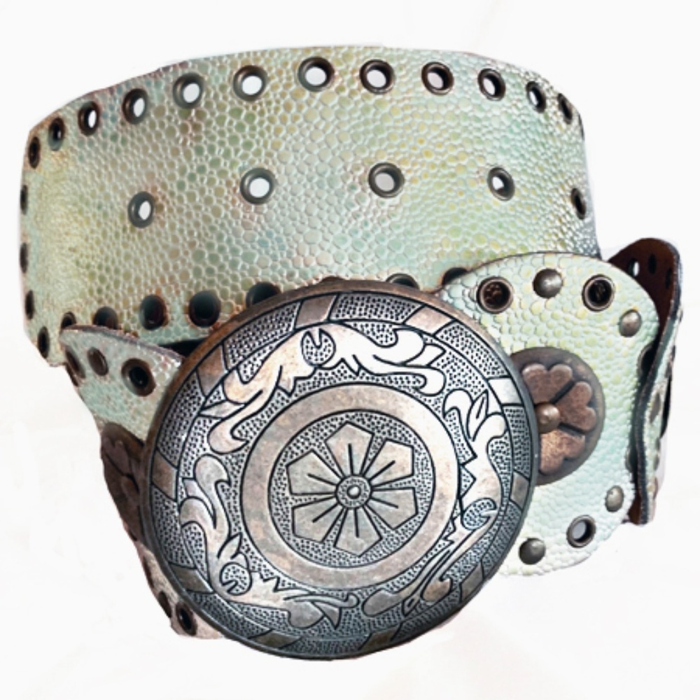 Silver/Blue Wide Belt